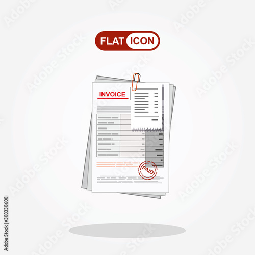 Invoice template, flat vector design