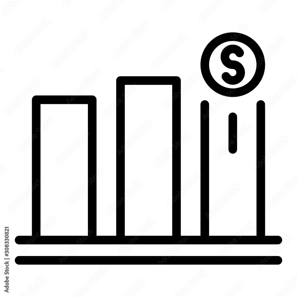 Currency chart icon. Outline currency chart vector icon for web design isolated on white background Currency chart icon. Outline currency chart vector icon for web design isolated on white background