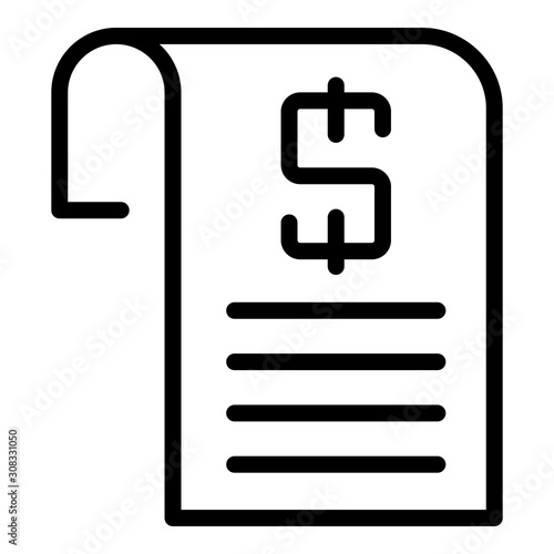 Loan agreement icon. Outline loan agreement vector icon for web design isolated on white background