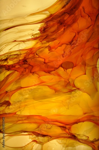 Abstract orange - yellow background, glas texture