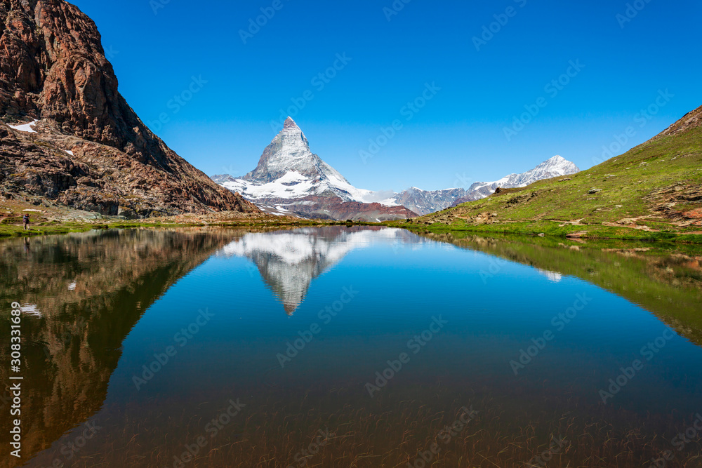 Riffelsee lake and Matterhorn, Switzerland