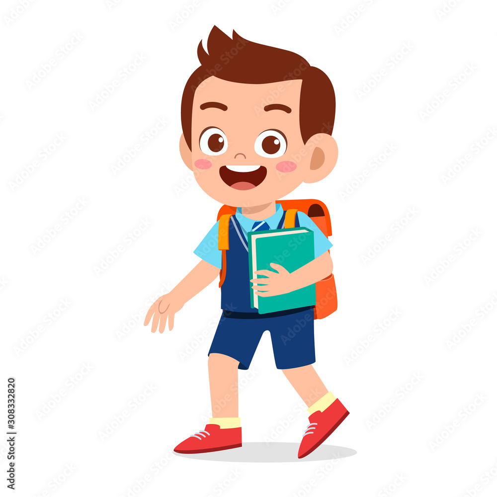 happy cute kid boy ready to go to school happy cute kid boy ready to go to school