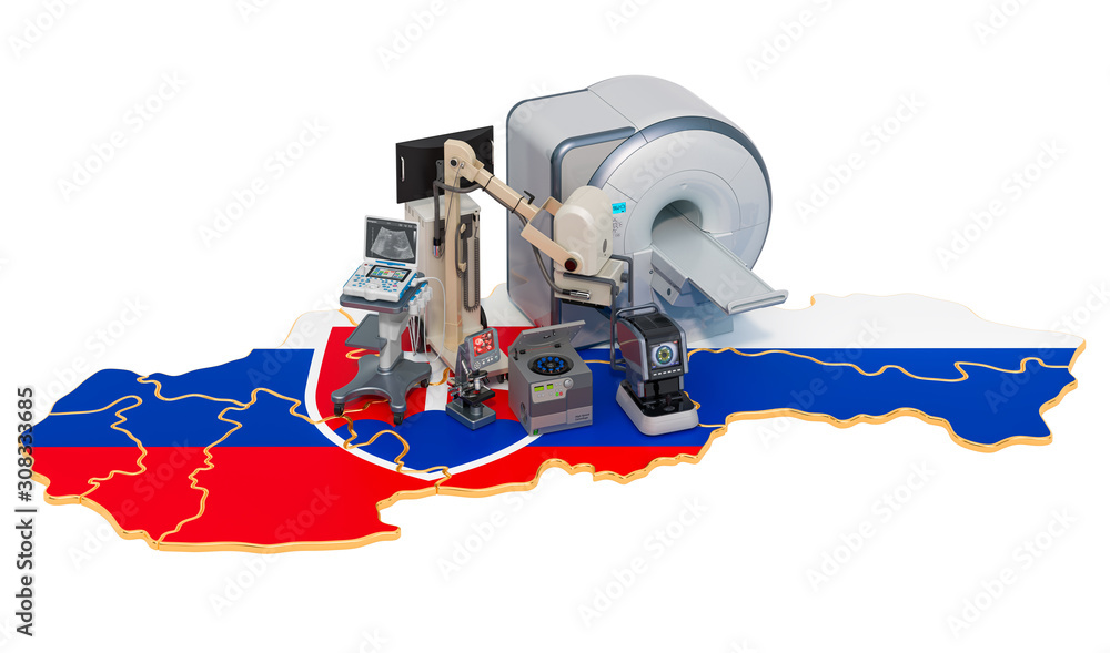 Naklejka premium Medical diagnostic and research in Slovakia, 3D rendering