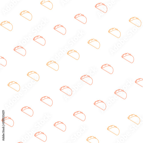 Taco outline style pattern design - VECTOR