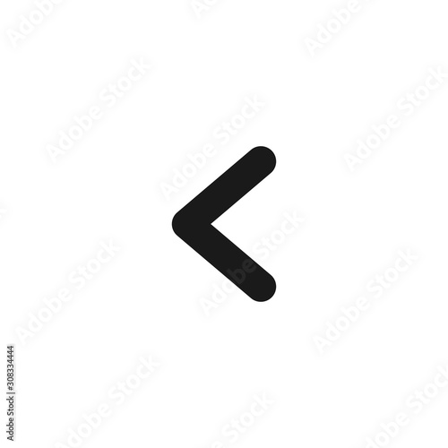 Left arrow icon illustration in trendy style. Go left, previous icon for modern web and mobile UI designs.