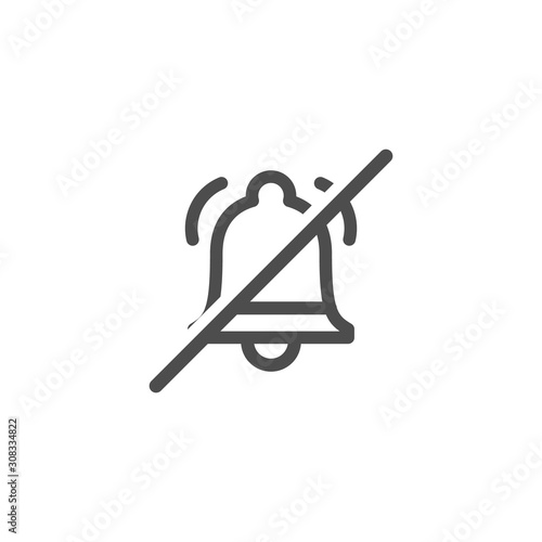 Mute notifications icon. No sound, no bell, silent notifications symbols for modern web and mobile messaging/chatting app UI designs.