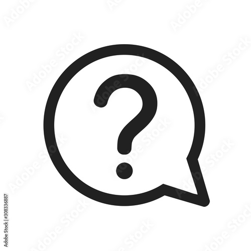 Question mark icon. FAQ sign. Help speech bubble symbol - stock vector