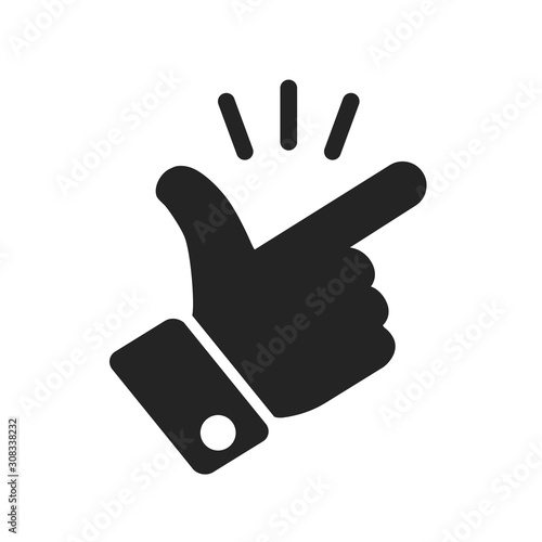 It’s simple - finger snap icon in flat style. Easy icon. Finger snapping click flick hand gesture sign - stock vector