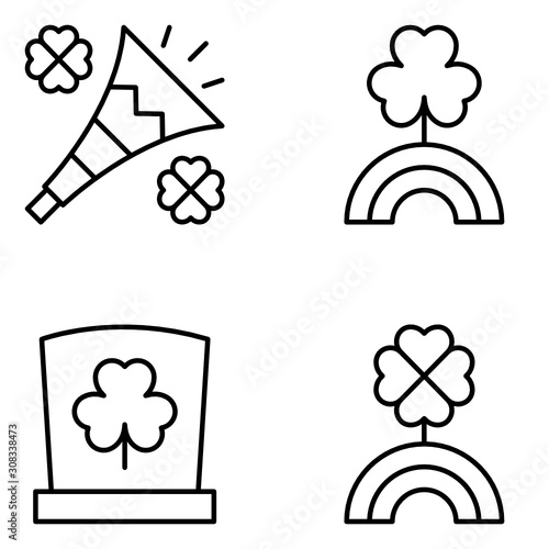 Saint Patricks Day Vector Line Icon Set