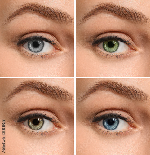 Female eyes with different ...