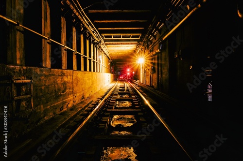 Photography Underground tunnel and the railway in New York City, United States