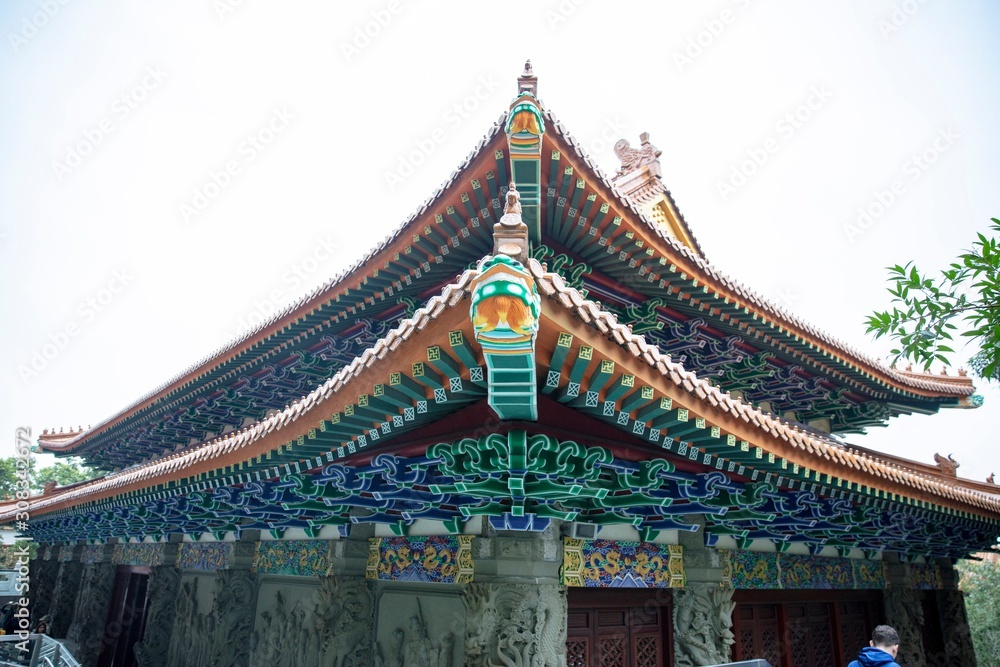 Colorful Buddha Temple, Lantau Island, Hong Kong Colorful Buddha Temple, Lantau Island, Hong Kong