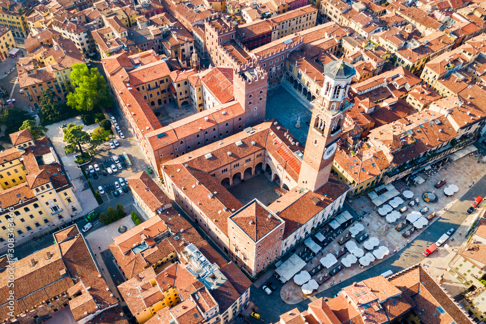 Obraz premium Torre Lamberti tower aerial view