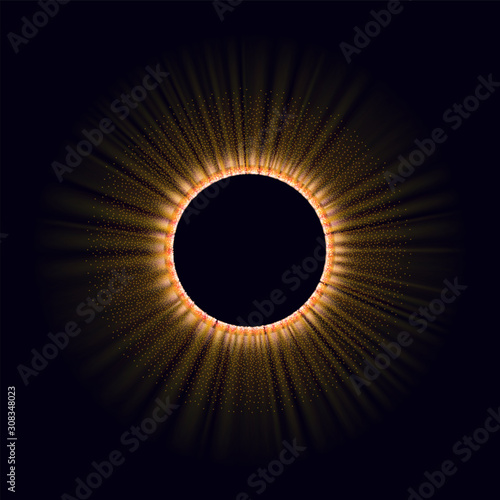 Power energy. Futuristic Flash. Radiation. Solar wind, eclipse. Flash. Energy flow. Plasma. Glow effect. Glint cosmic rays Abstract background Vector EPS10