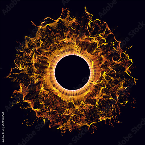 Radiation. Solar wind, eclipse. Power energy. Futuristic Flash. Energy flow. Plasma. Glow effect. Glint cosmic rays Abstract background Vector EPS10