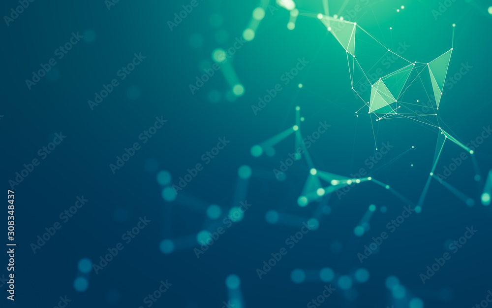 Abstract background. Molecules technology with polygonal shapes, connecting dots and lines. Connection structure. Big data visualization. Abstract background. Molecules technology with polygonal shapes, connecting dots and lines. Connection structure. Big data visualization.