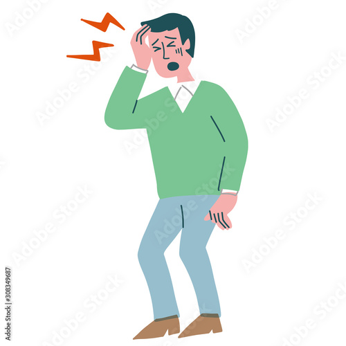 男性　体調不良　頭痛
