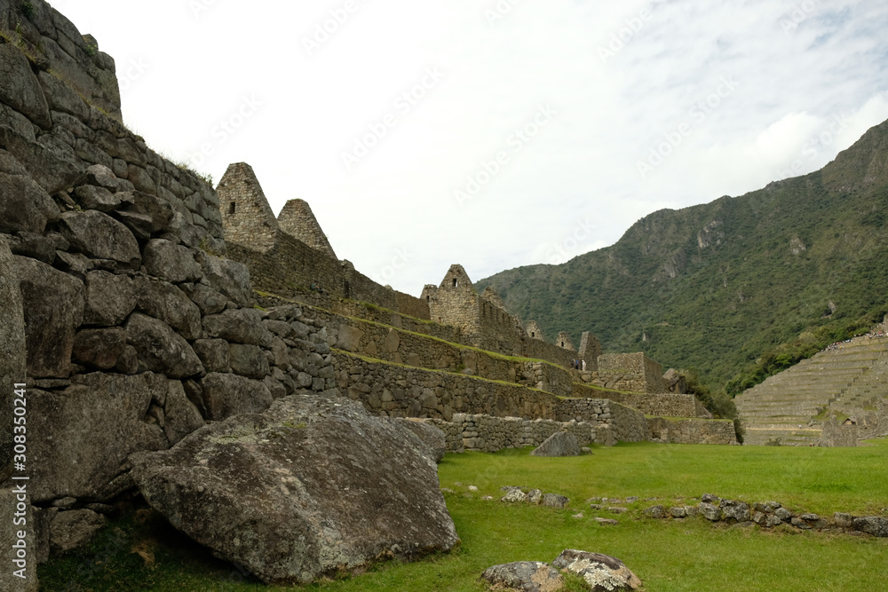 Houses in the citadel Machu Picchu