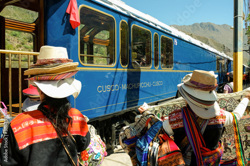  Inca Vendors at the Hiram Bingham train to Machu Picchu photo