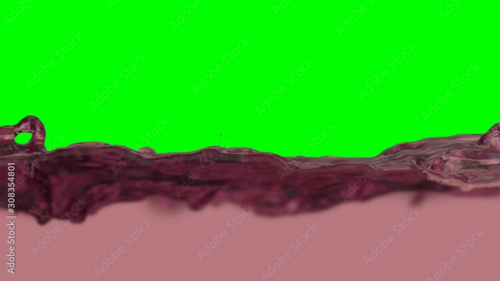 Animated close up of a lot of realistic heating oil rapidly flowing and ...