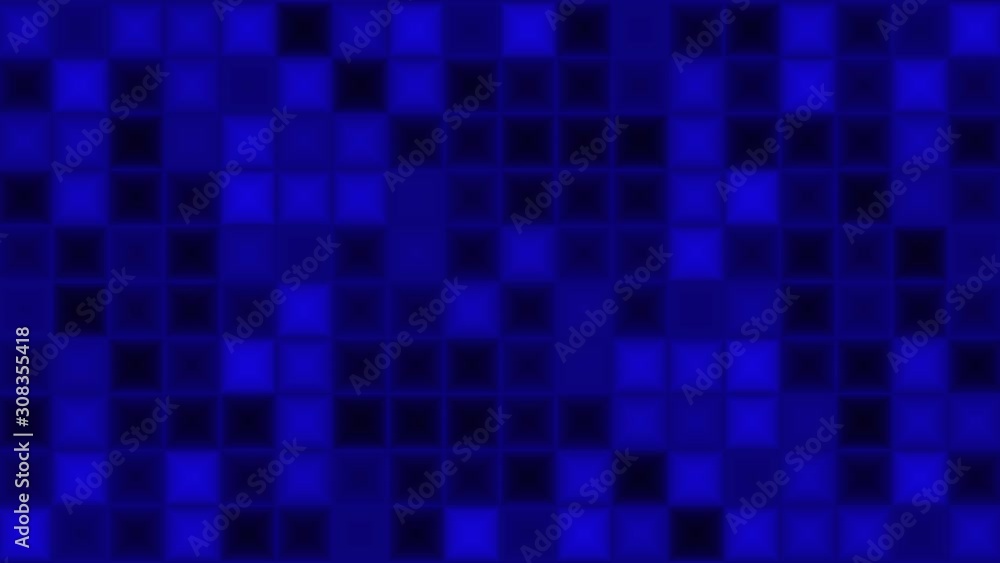 An abstract matrix pattern of squares in cobalt blue glowing and blinking lights loops seamlessly An abstract matrix pattern of squares in cobalt blue glowing and blinking lights loops seamlessly