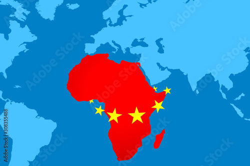 Concept image of China-Africa economic relations  Bilateral trade 