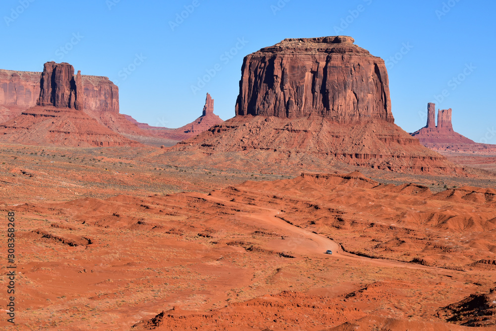 Unique landscapes in Monument Valley tribal park Unique landscapes in Monument Valley tribal park