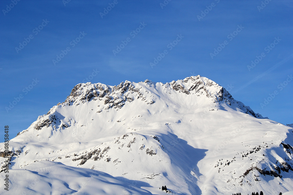 Winter Snowy Mountain Peak at the Alps