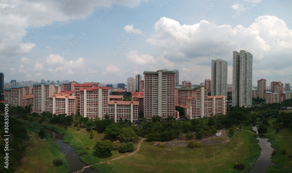 panoramic view of a residential area