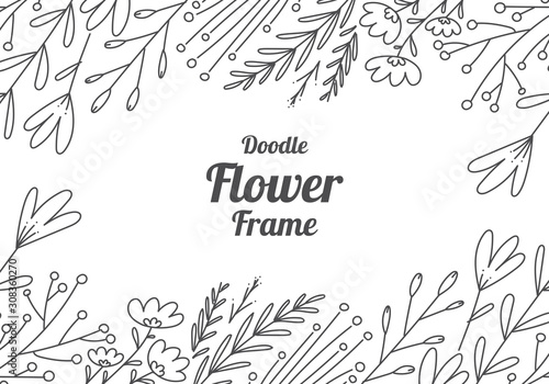 Fototapeta Naklejka Na Ścianę i Meble -  hand draw flower frame, vector
