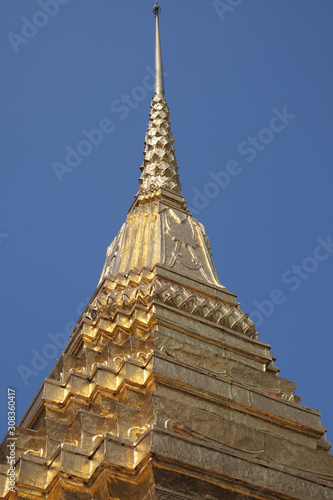 Golden pagoda on blue sky