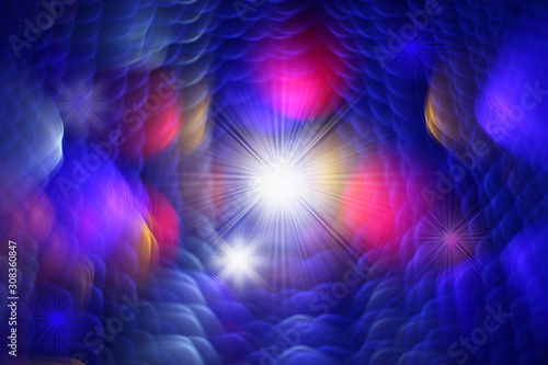 Abstract  defocused  blurred Christmas light background with special effect.
