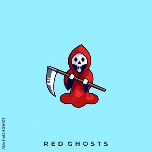 Angry Ghost Illustration Vector Template