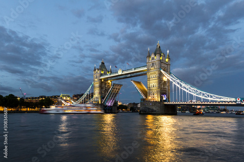 Tower Bridge lifting at Dusk