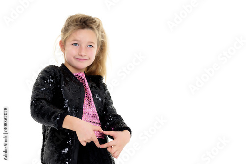 Little girl shows heart with her hands. © lotosfoto
