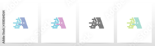 Lines And Dots Letter Logo Design A