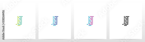 Lines And Dots Letter Logo Design J