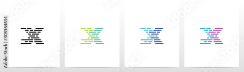 Lines And Dots Letter Logo Design X