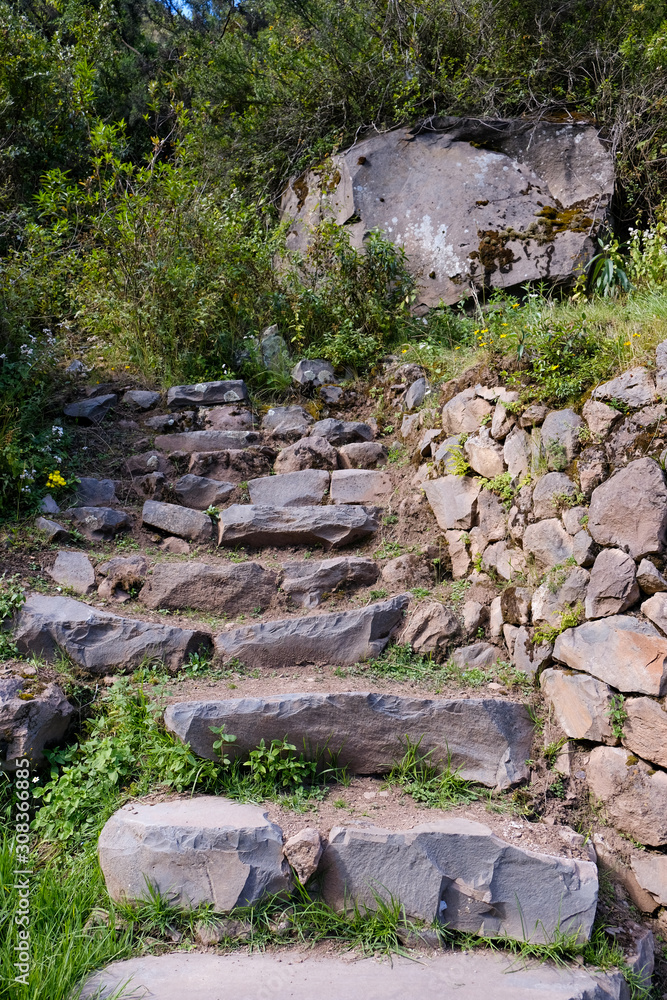 Stone staircase Pisac Peru