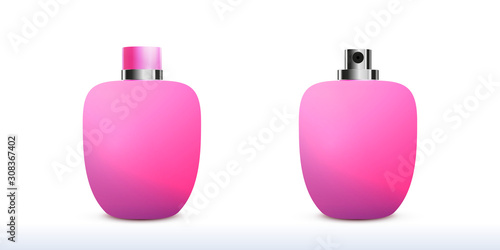Pink Bottle Spray Set Aroma Flavor Product Mockup