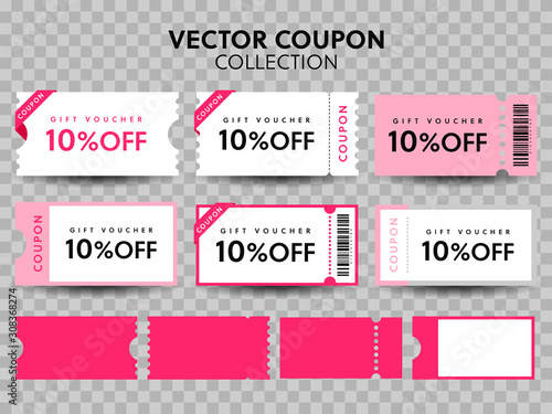 COUPON FASHION TICKET CARD  element template for graphics design. Vector illustration