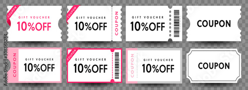 COUPON FASHION TICKET CARD  element template for graphics design. Vector illustration photo