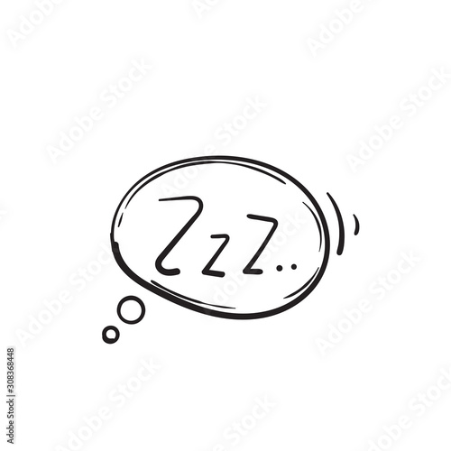 doodle zzz illustration symbol for sleepy isolated  background