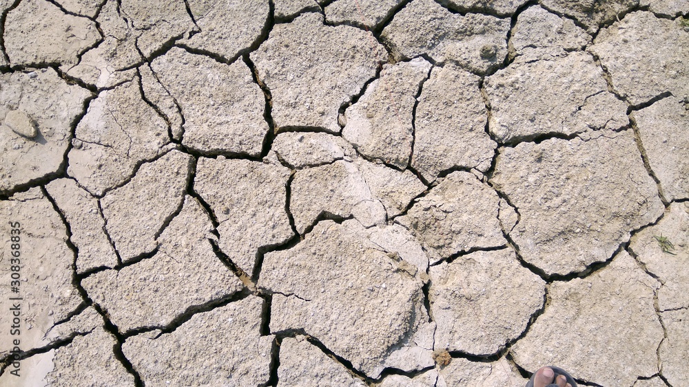 Land with dry and cracked ground. Soil In crack. Land with dry and cracked ground. Soil In crack.