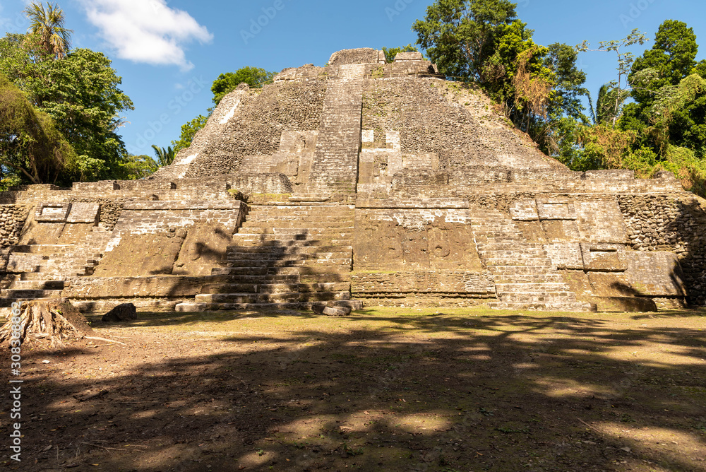 The Mayan High Temple at Lamanai in Northern Belize. The Mayan High Temple at Lamanai in Northern Belize.