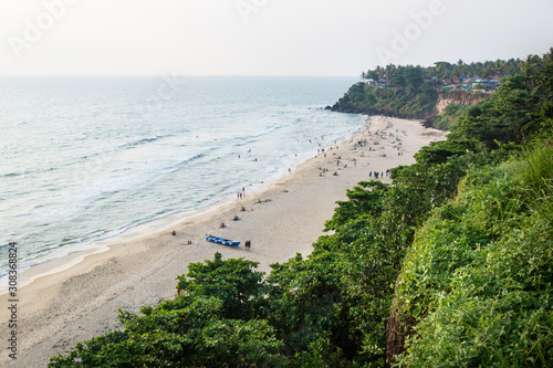 Bird Eyes view from Varkalas beach along the cliff  India