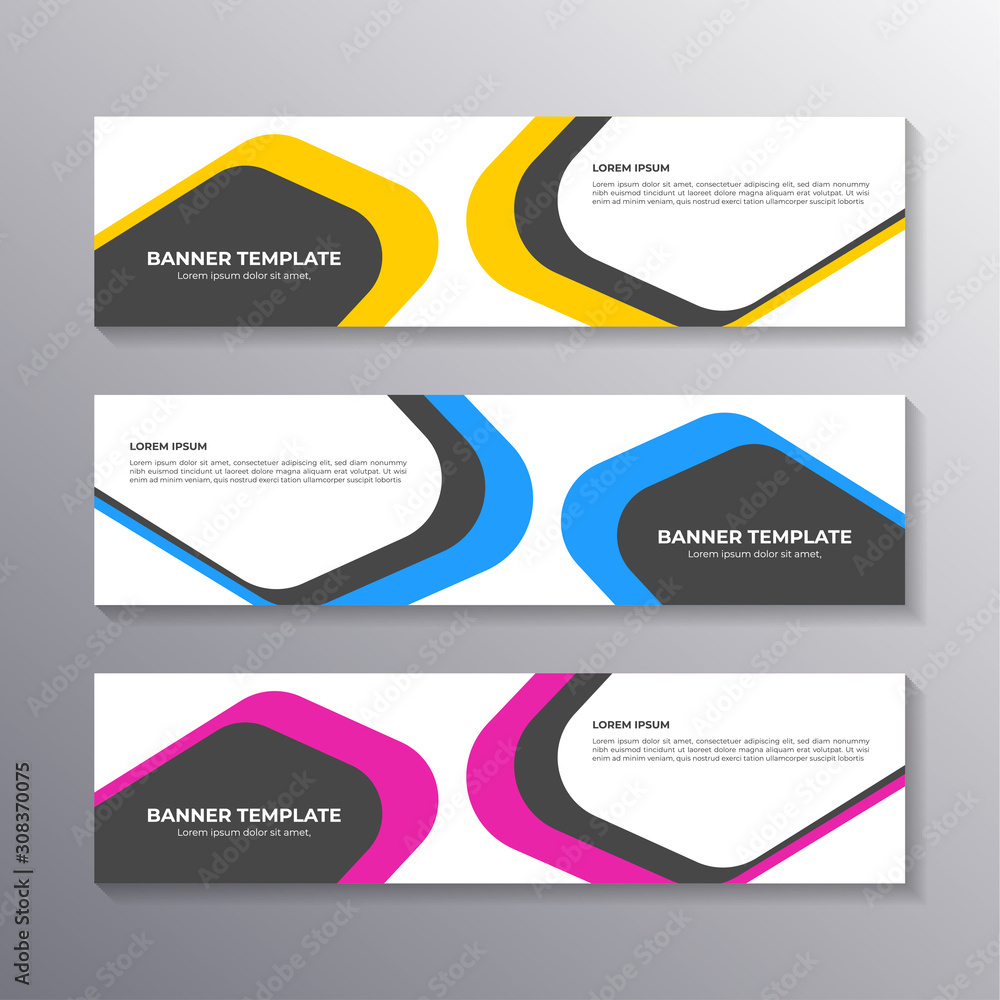 Fototapeta premium Banner with minimal design, cool geometric business background, Applicable for Banners, Header, Footer, Advertising