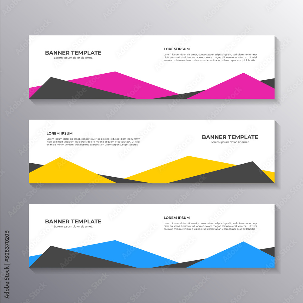 Fototapeta premium Banner with minimal design, cool geometric business background, Applicable for Banners, Header, Footer, Advertising