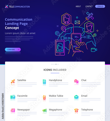 Augmented Reality -  Communication Home Page Design Concept.