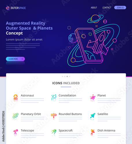 Augmented Reality - Outer Space Home Page Design Concept.